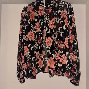 Floral Black and Pink Women's Top